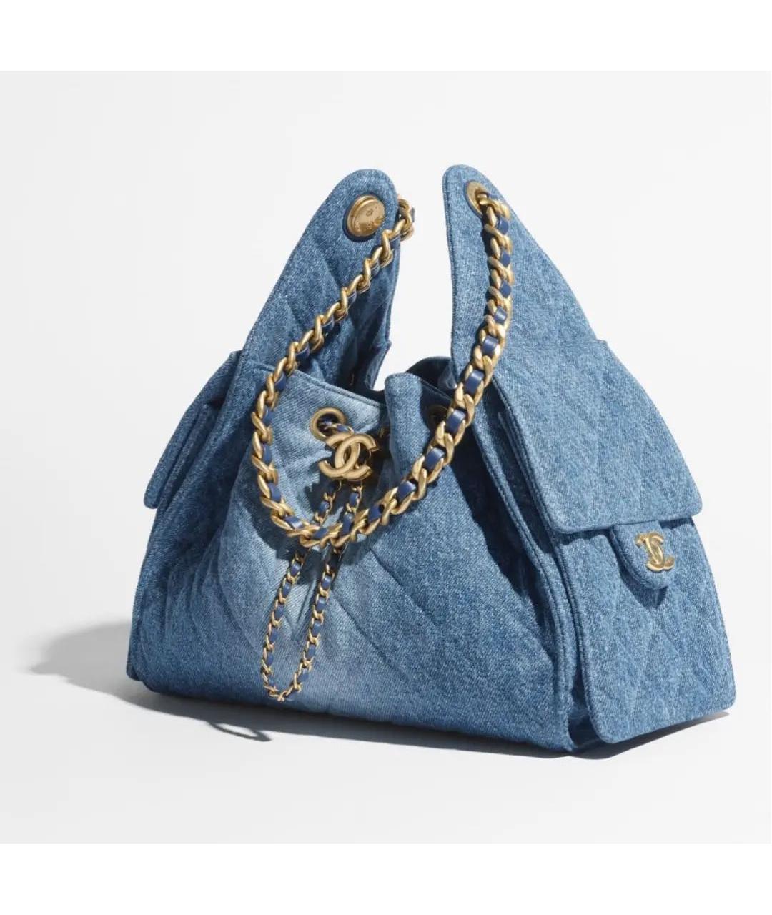 CHANEL Синяя деним сумка через плечо, фото 5