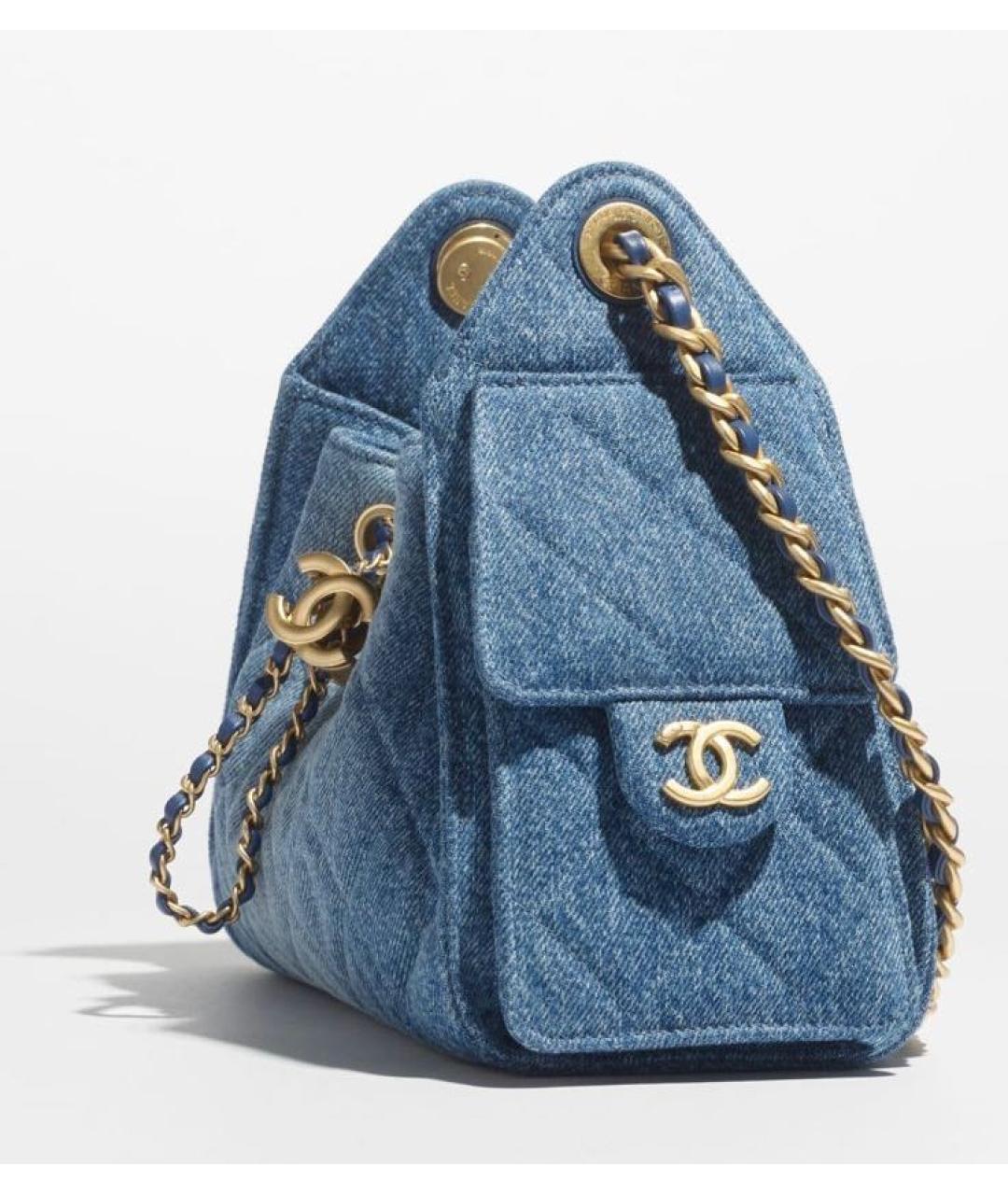 CHANEL Синяя деним сумка через плечо, фото 4