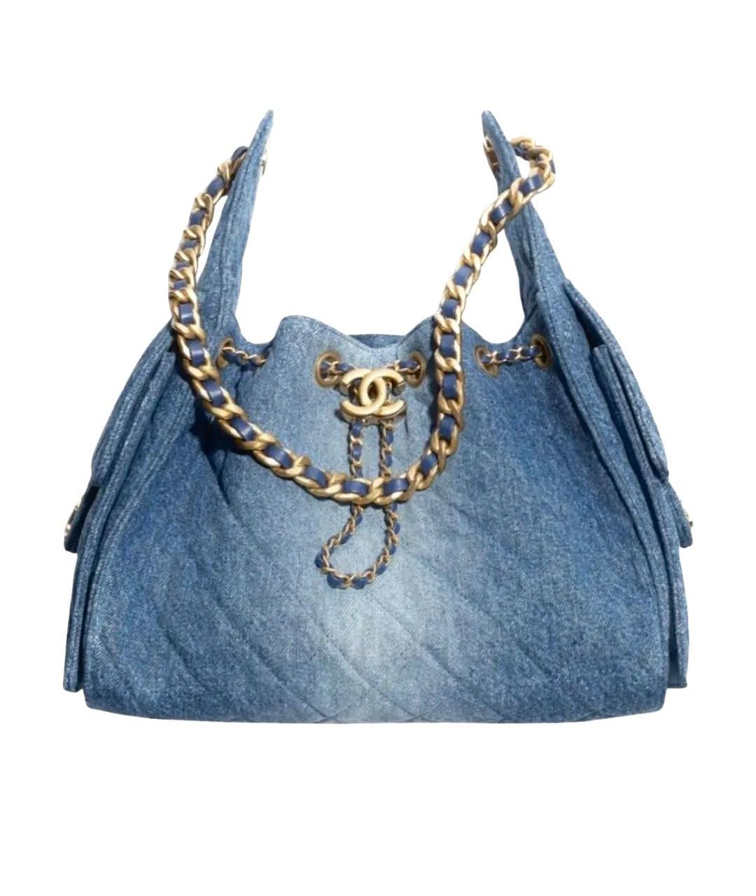 CHANEL Синяя деним сумка через плечо, фото 7