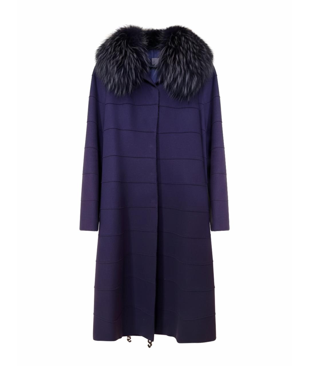 ALBERTA FERRETTI Фиолетовое шерстяное пальто, фото 1