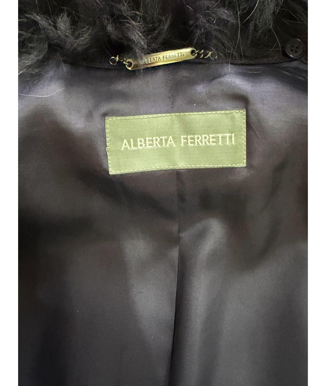 ALBERTA FERRETTI Фиолетовое шерстяное пальто, фото 3