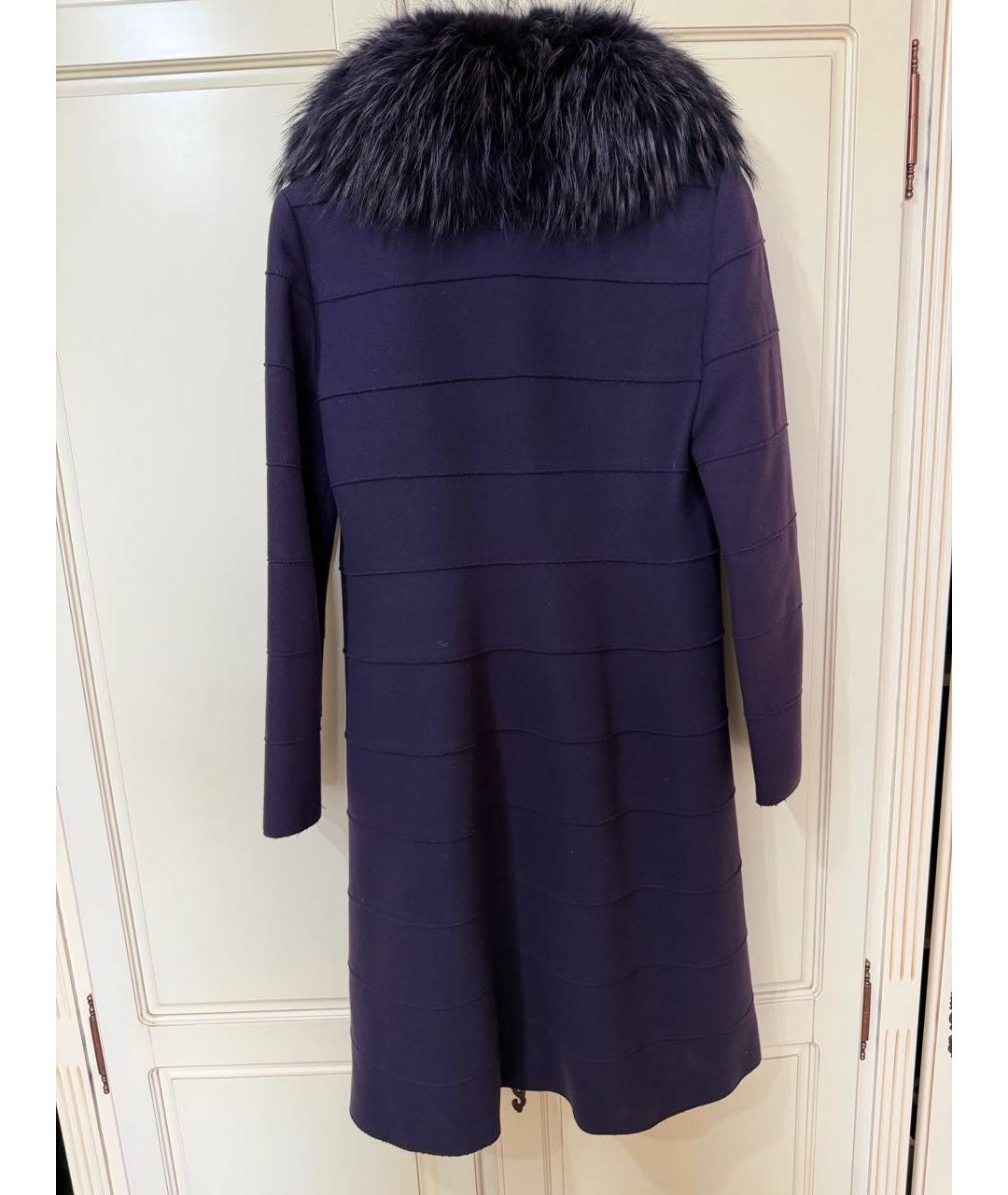 ALBERTA FERRETTI Фиолетовое шерстяное пальто, фото 2