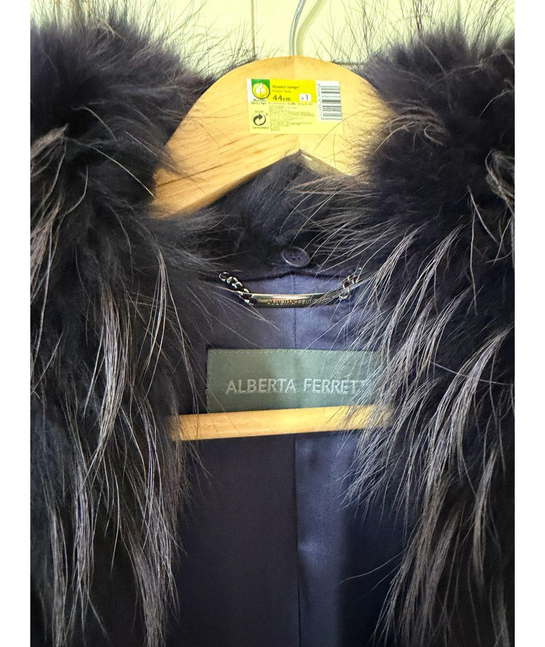 ALBERTA FERRETTI Фиолетовое шерстяное пальто, фото 4
