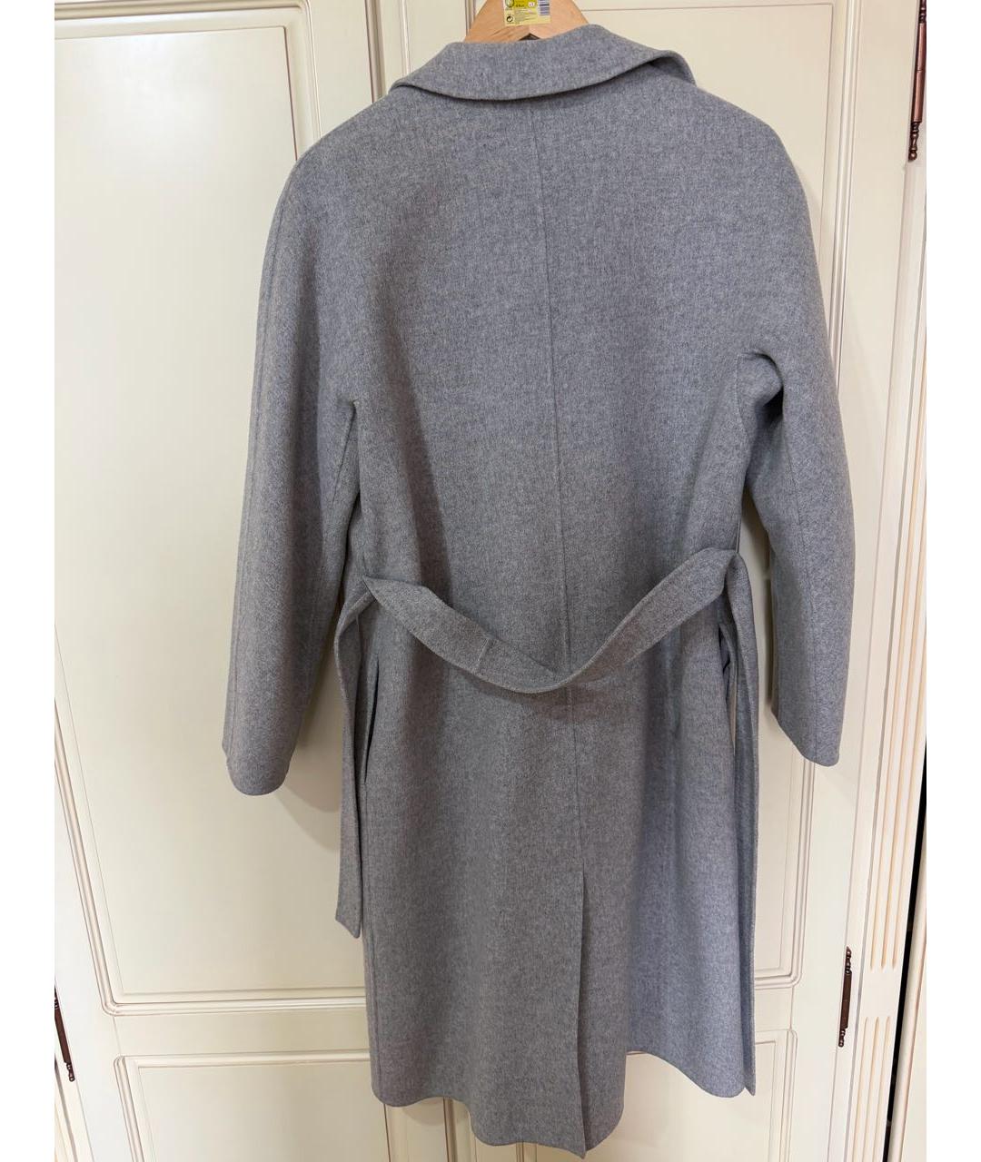 WEEKEND MAX MARA Серое шерстяное пальто, фото 2