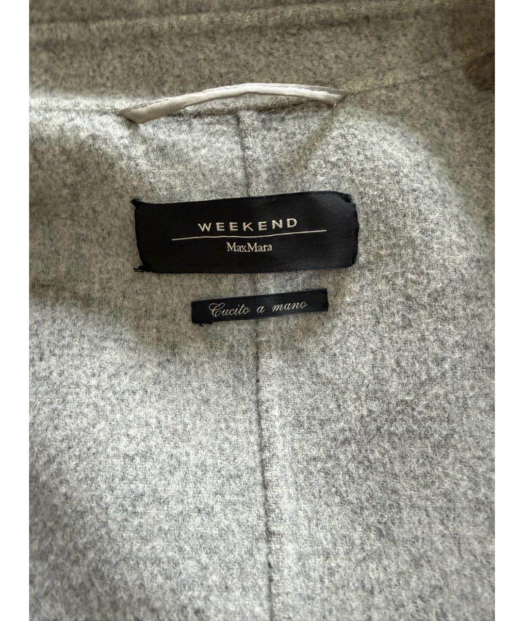 WEEKEND MAX MARA Серое шерстяное пальто, фото 3