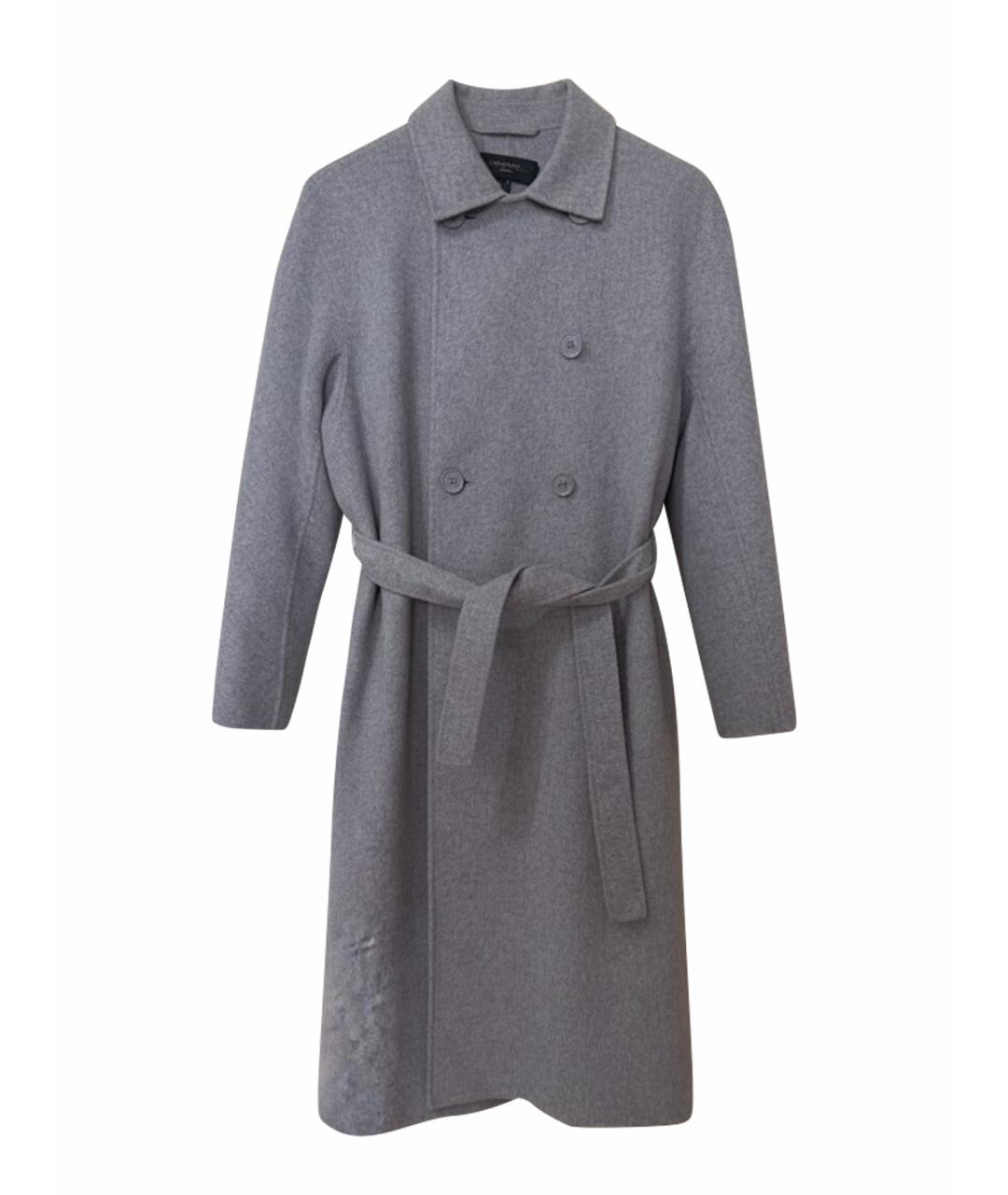 WEEKEND MAX MARA Серое шерстяное пальто, фото 1
