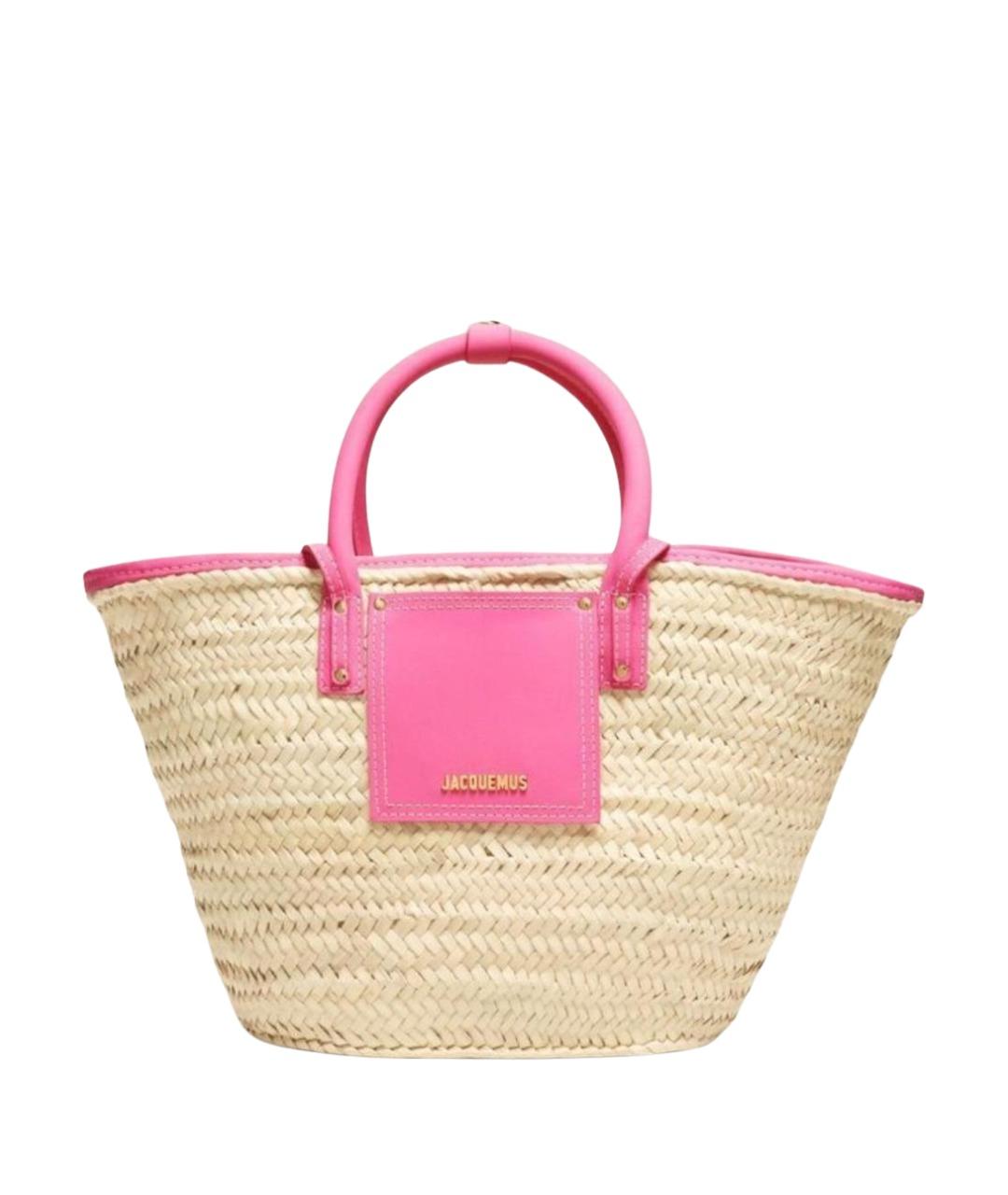 JACQUEMUS Бежевая пелетеная пляжная сумка, фото 1
