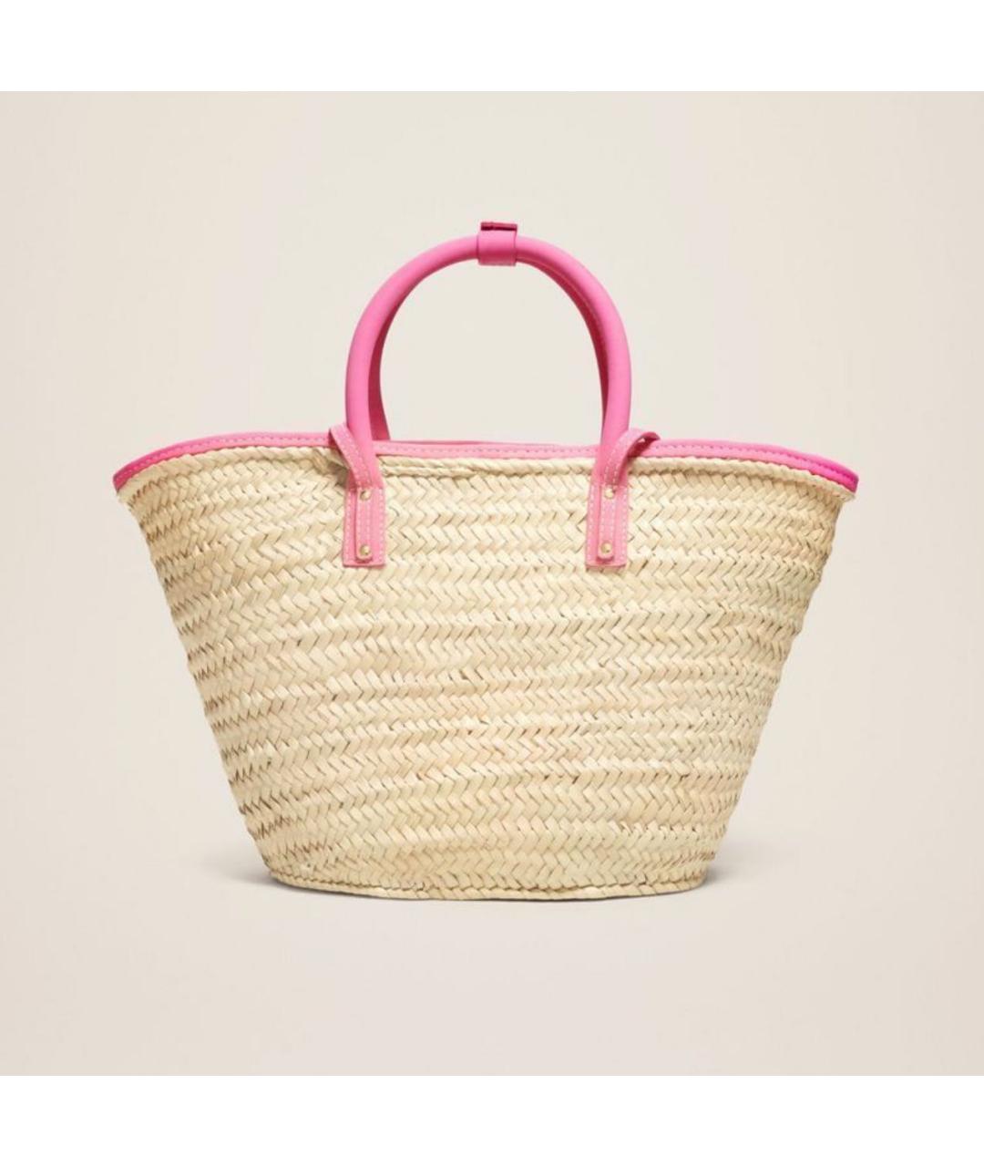 JACQUEMUS Бежевая пелетеная пляжная сумка, фото 4