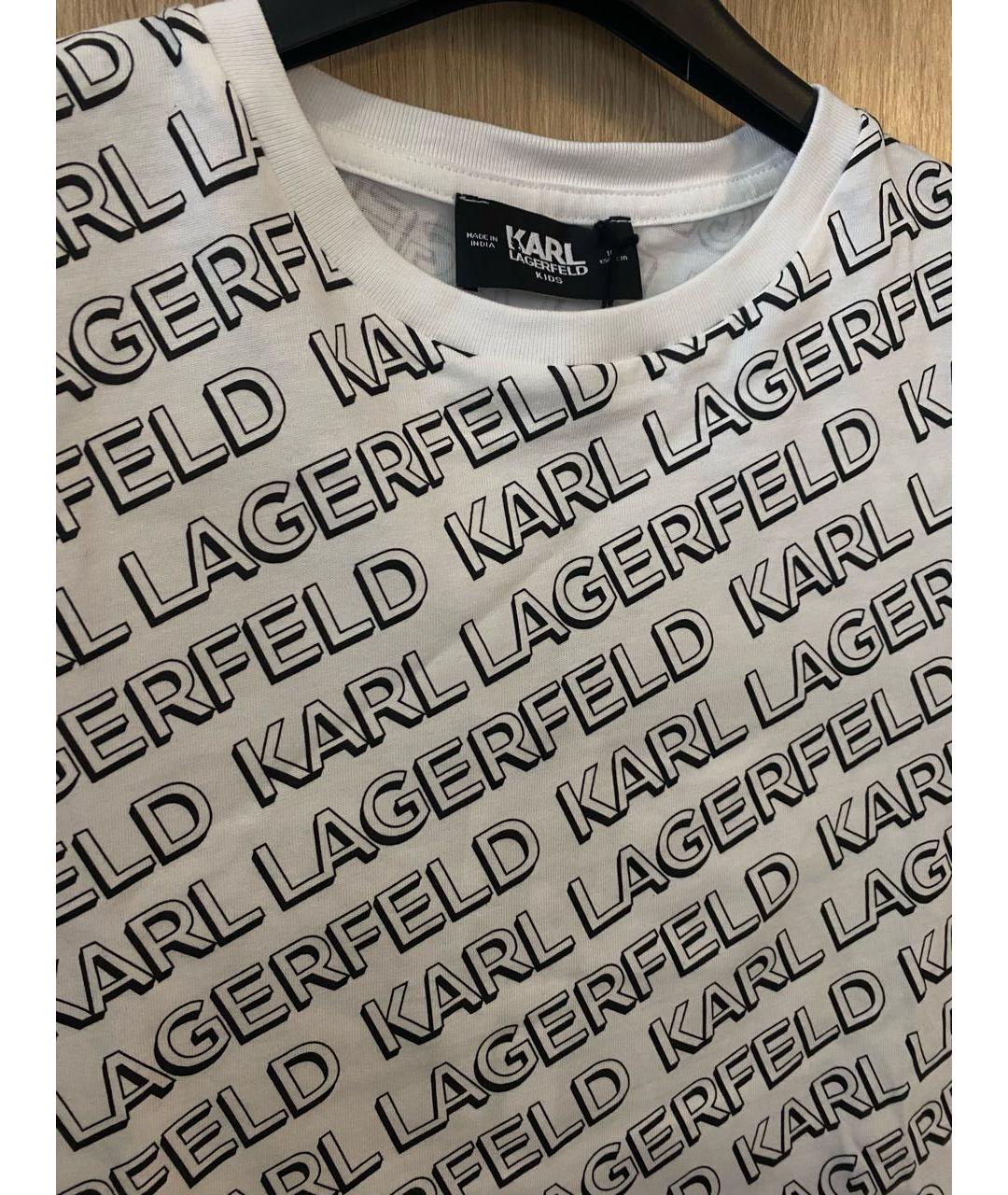 KARL LAGERFELD Белая детская футболка, фото 3