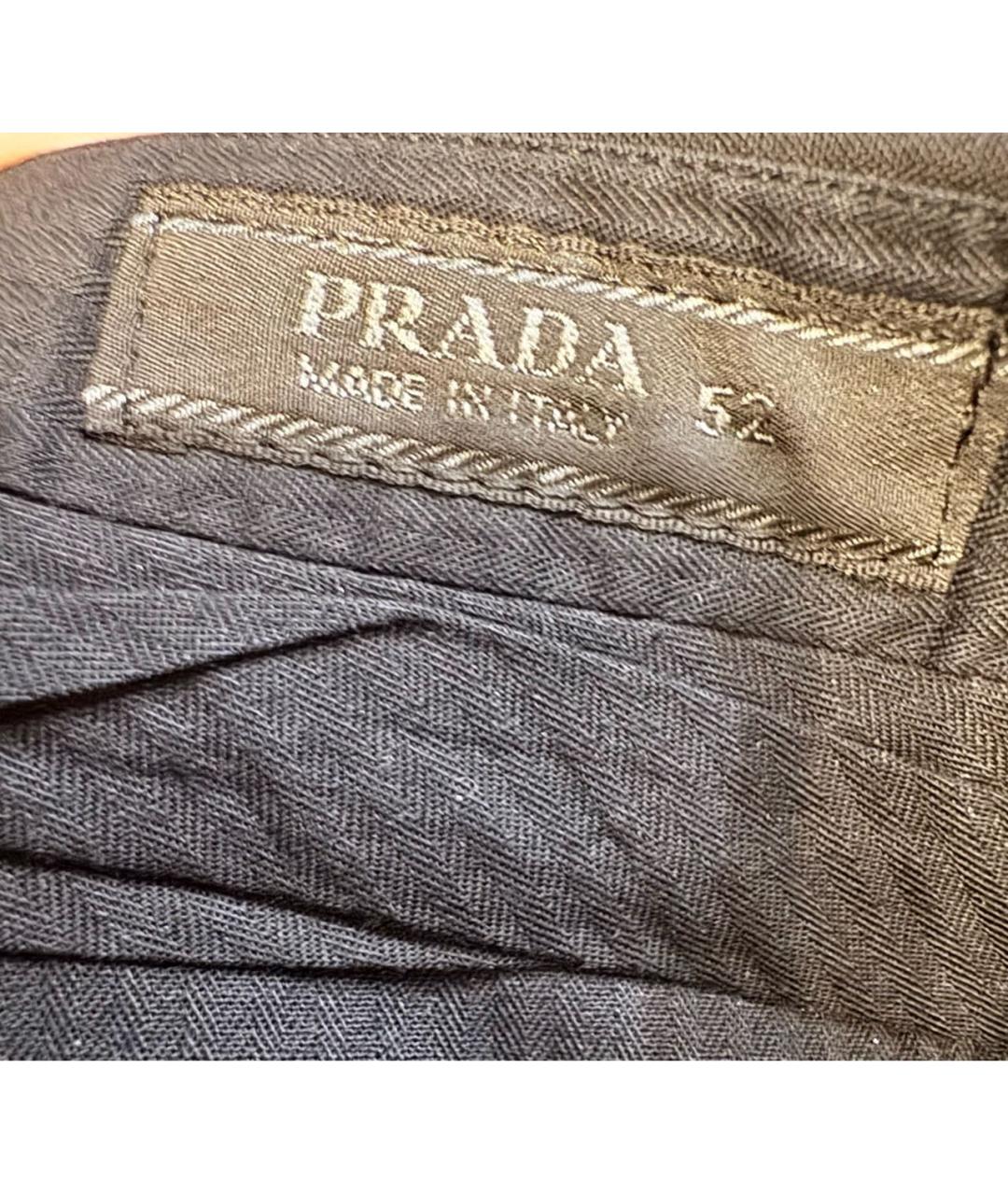 PRADA Темно-синие шерстяные классические брюки, фото 4