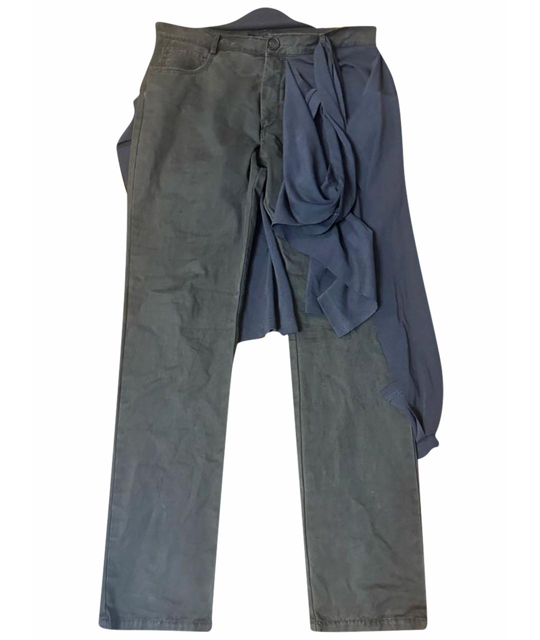 RAF SIMONS Антрацитовые хлопковые прямые джинсы, фото 1