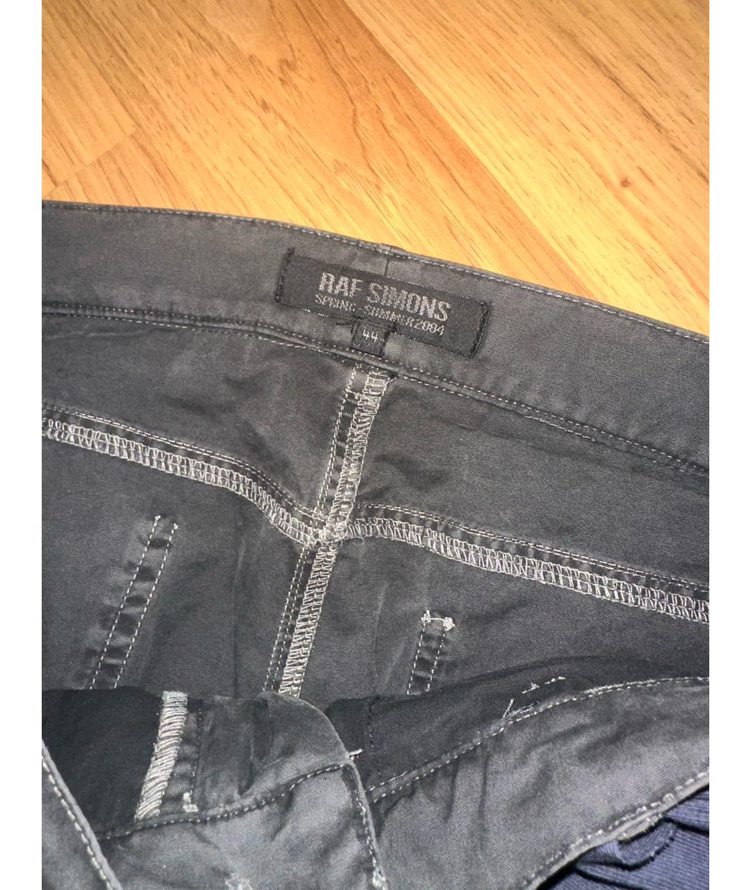 RAF SIMONS Антрацитовые хлопковые прямые джинсы, фото 3