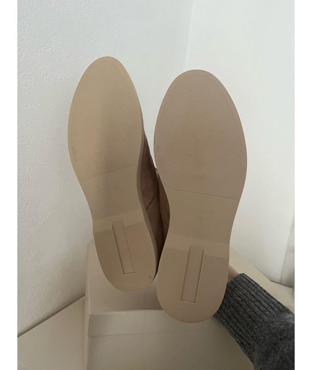 12 STOREEZ Бежевые замшевые лоферы, фото 6