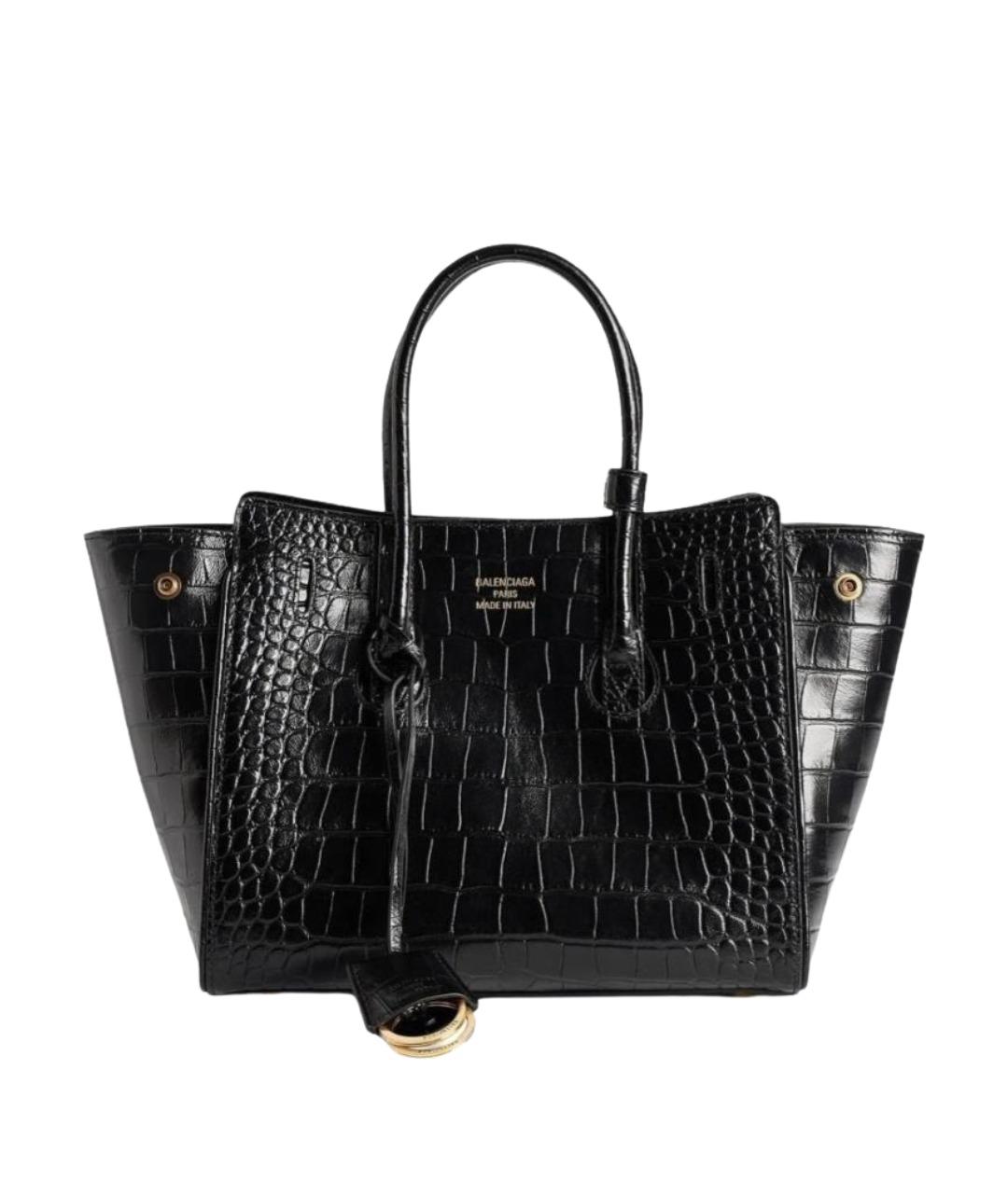 BALENCIAGA Черная кожаная сумка тоут, фото 6