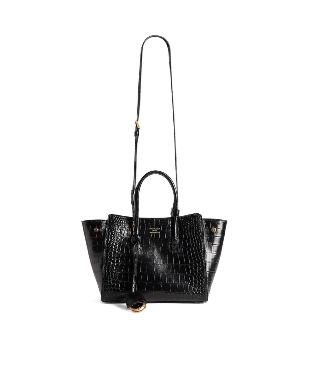 BALENCIAGA Черная кожаная сумка тоут, фото 3