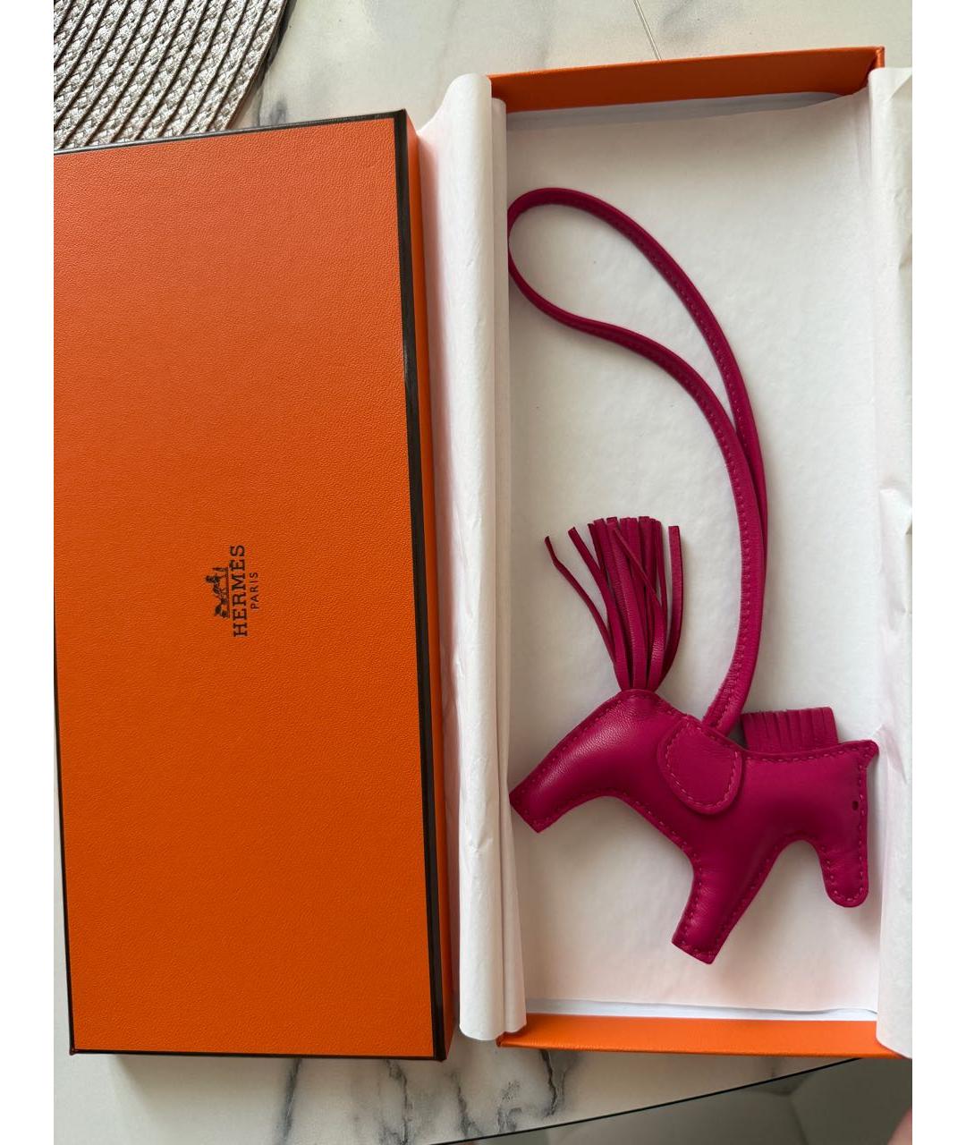 HERMES Фуксия брелок, фото 3