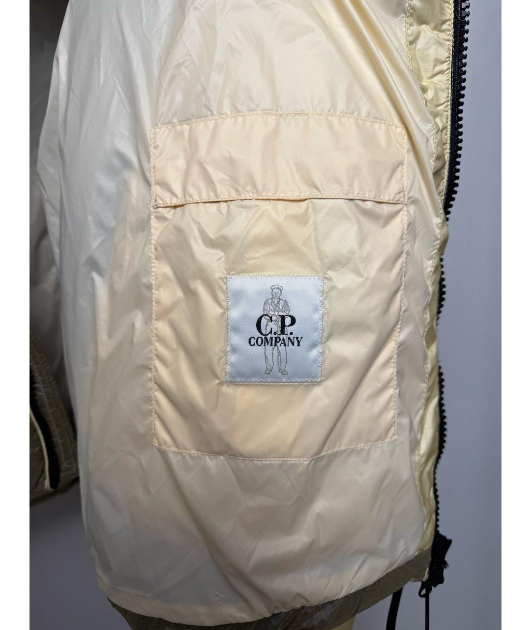 CP COMPANY Бежевый полиамидовый пуховик, фото 7