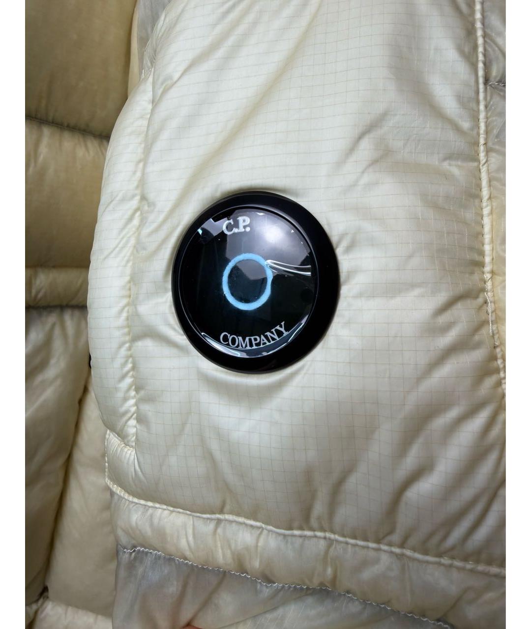 CP COMPANY Бежевый полиамидовый пуховик, фото 4
