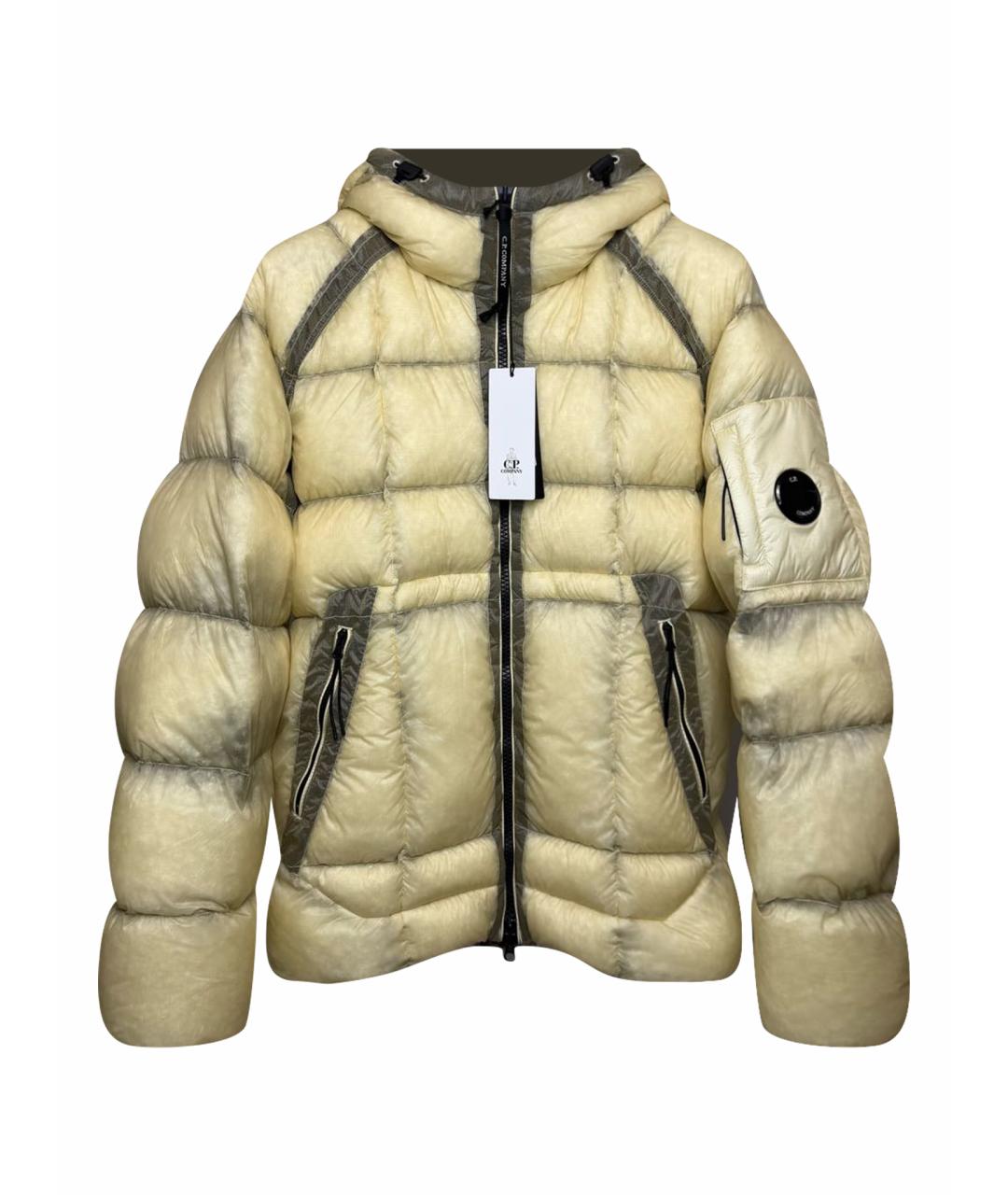 CP COMPANY Бежевый полиамидовый пуховик, фото 1