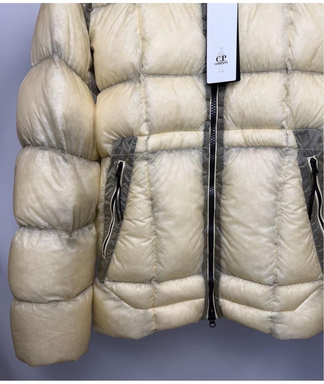 CP COMPANY Бежевый полиамидовый пуховик, фото 2