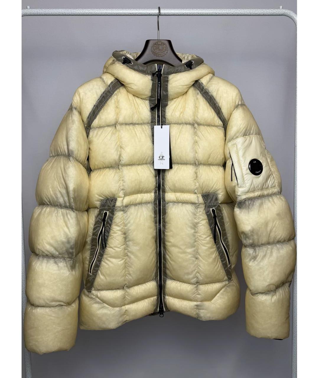 CP COMPANY Бежевый полиамидовый пуховик, фото 9