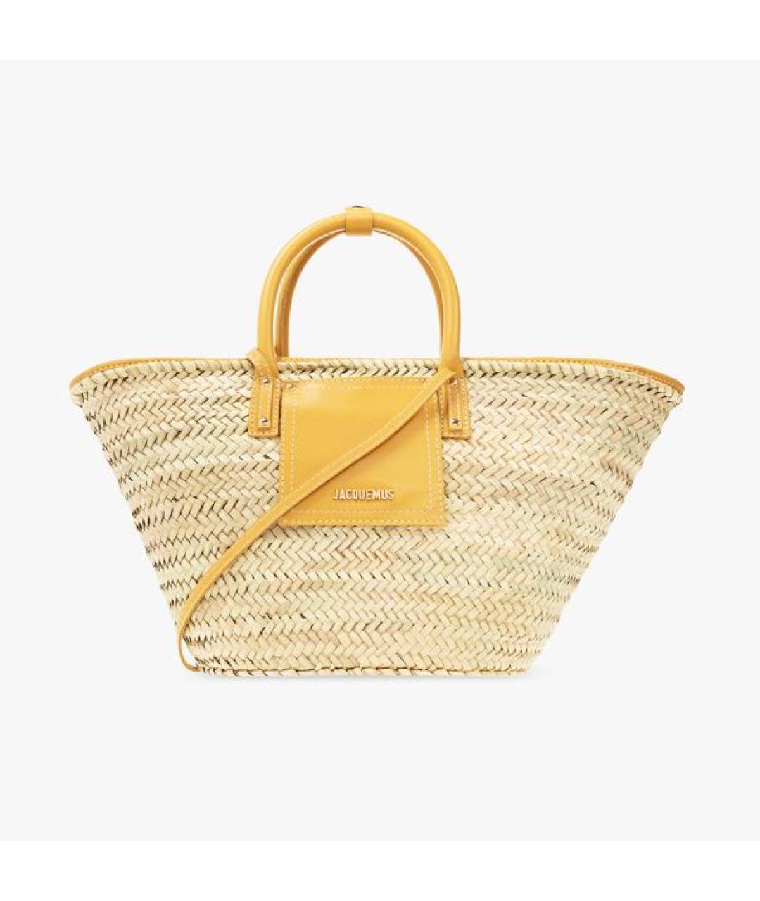 JACQUEMUS Бежевая пелетеная пляжная сумка, фото 6