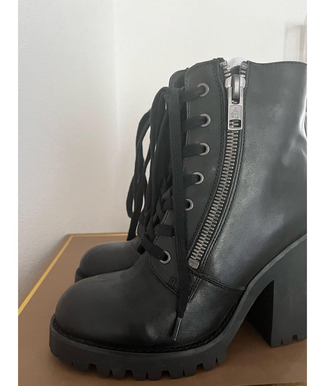 ASH Черные кожаные ботинки, фото 4