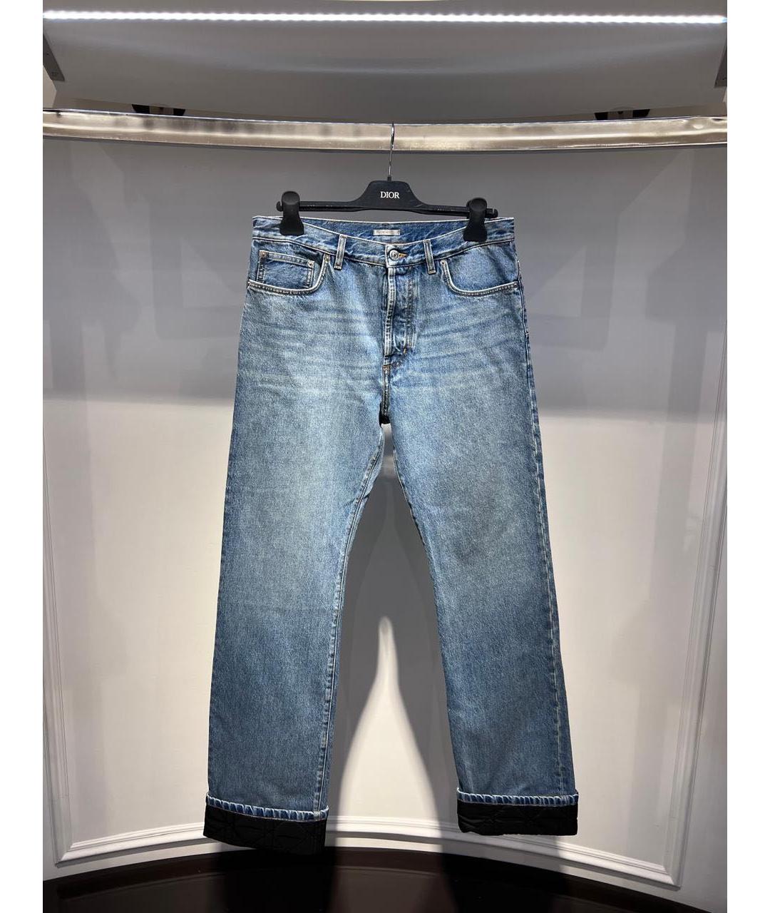 CHRISTIAN DIOR Синие хлопковые прямые джинсы, фото 3