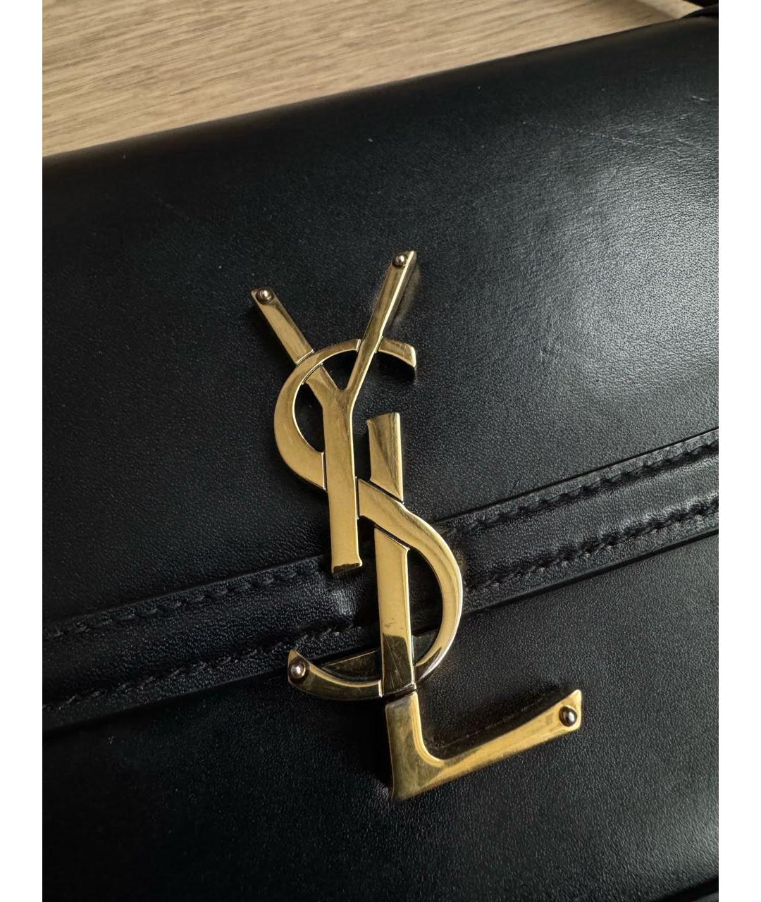 SAINT LAURENT Черная кожаная сумка через плечо, фото 3