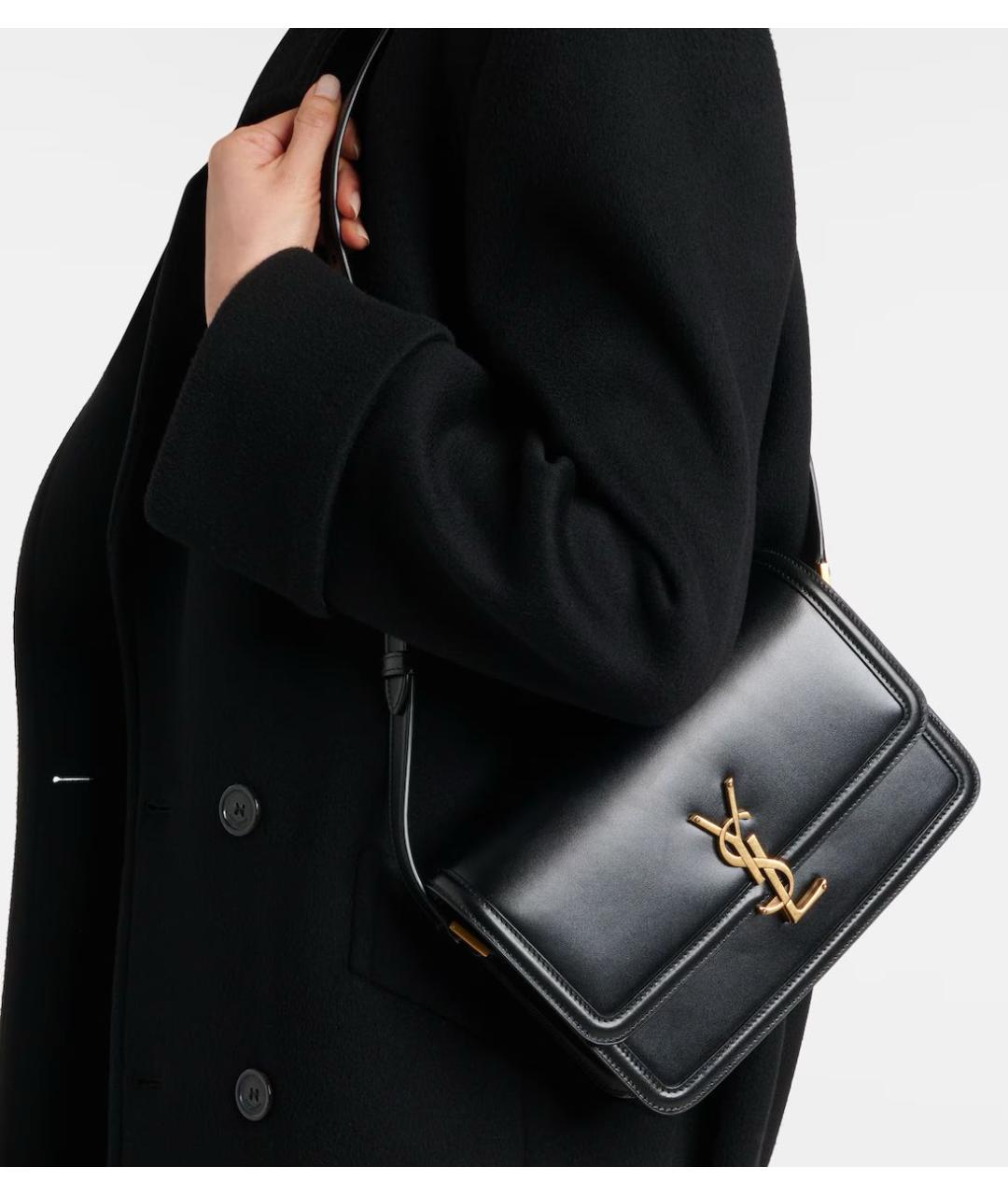 SAINT LAURENT Черная кожаная сумка через плечо, фото 7