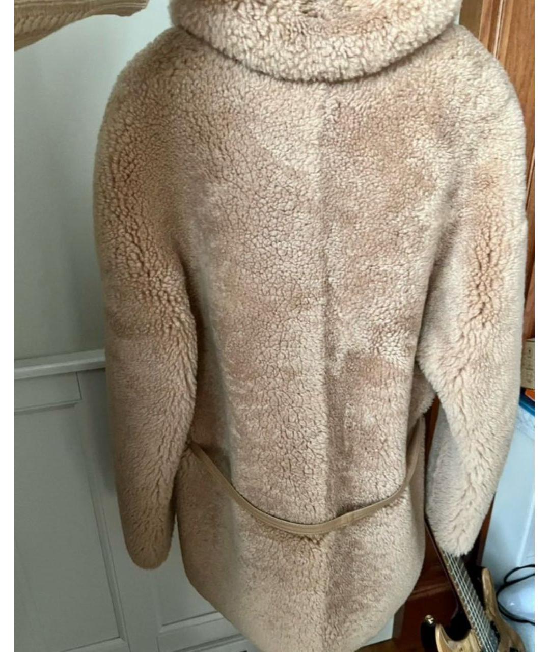 METEO YVES SALOMON Бежевая меховая дубленка, фото 2