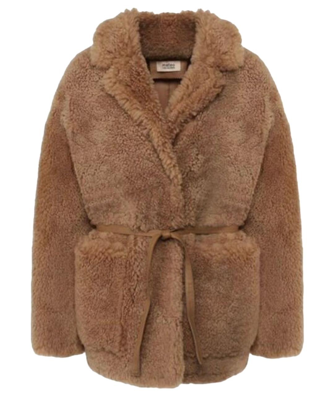 METEO YVES SALOMON Бежевая меховая дубленка, фото 1