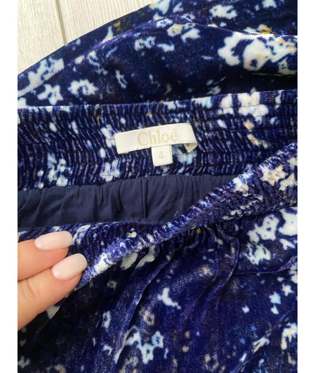 CHLOE Темно-синие бархатные брюки и шорты, фото 7