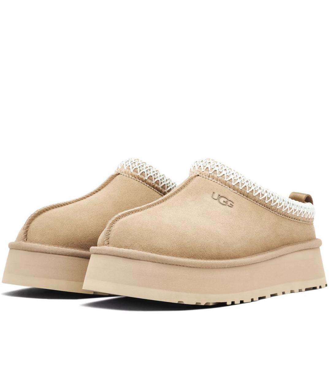 UGG AUSTRALIA Бежевые замшевые сабо, фото 3