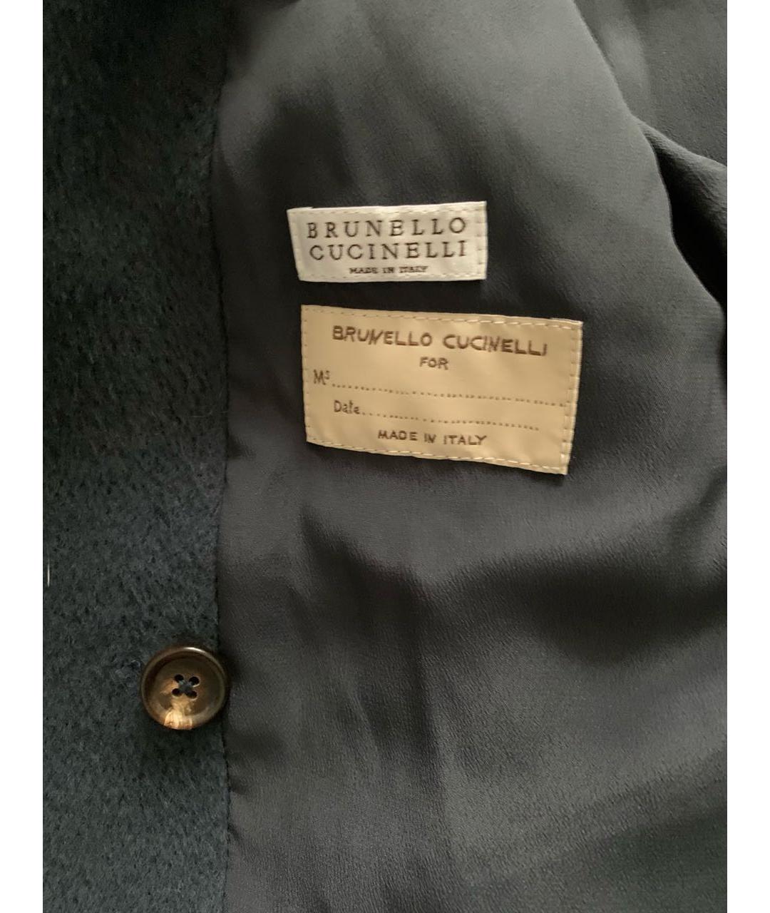 BRUNELLO CUCINELLI Синее шерстяное пальто, фото 3
