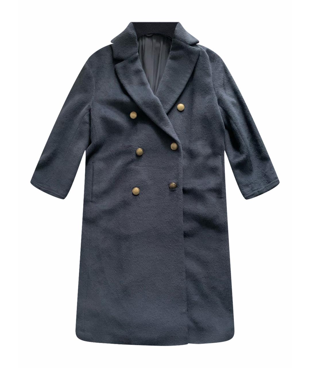 BRUNELLO CUCINELLI Синее шерстяное пальто, фото 1