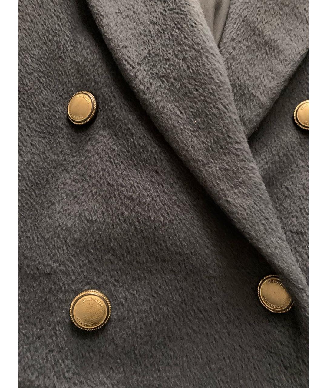 BRUNELLO CUCINELLI Синее шерстяное пальто, фото 4