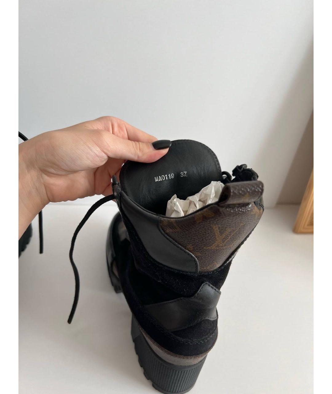 LOUIS VUITTON Черные замшевые ботинки, фото 3