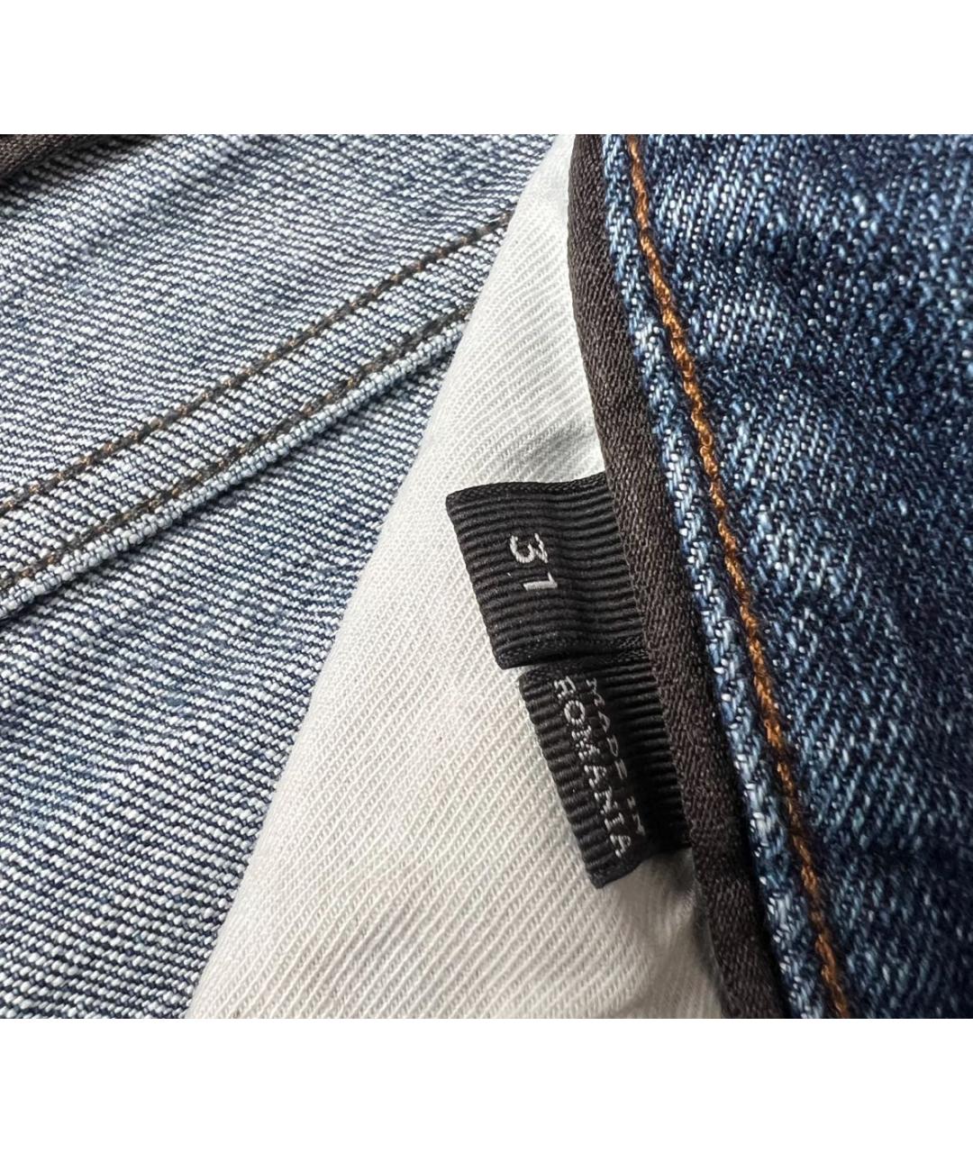 ERMENEGILDO ZEGNA XXX Синие хлопко-эластановые прямые джинсы, фото 7