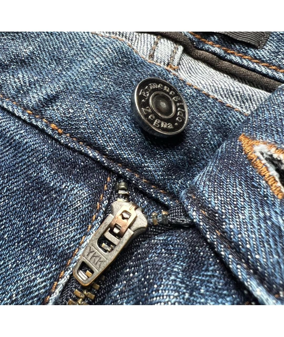 ERMENEGILDO ZEGNA XXX Синие хлопко-эластановые прямые джинсы, фото 4