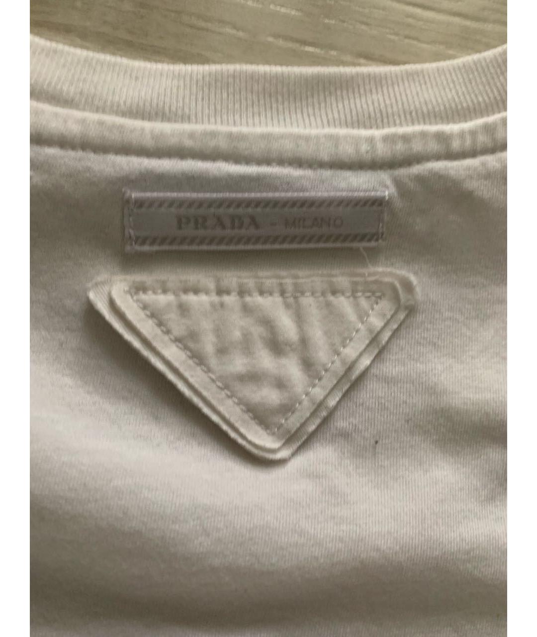 PRADA Белая хлопковая футболка, фото 5