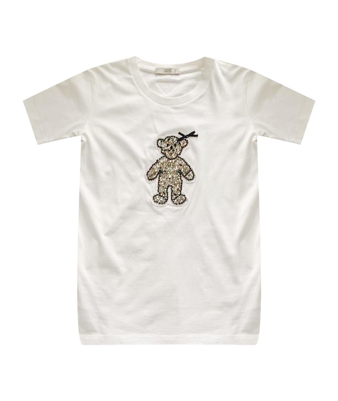 PRADA Белая хлопковая футболка, фото 1