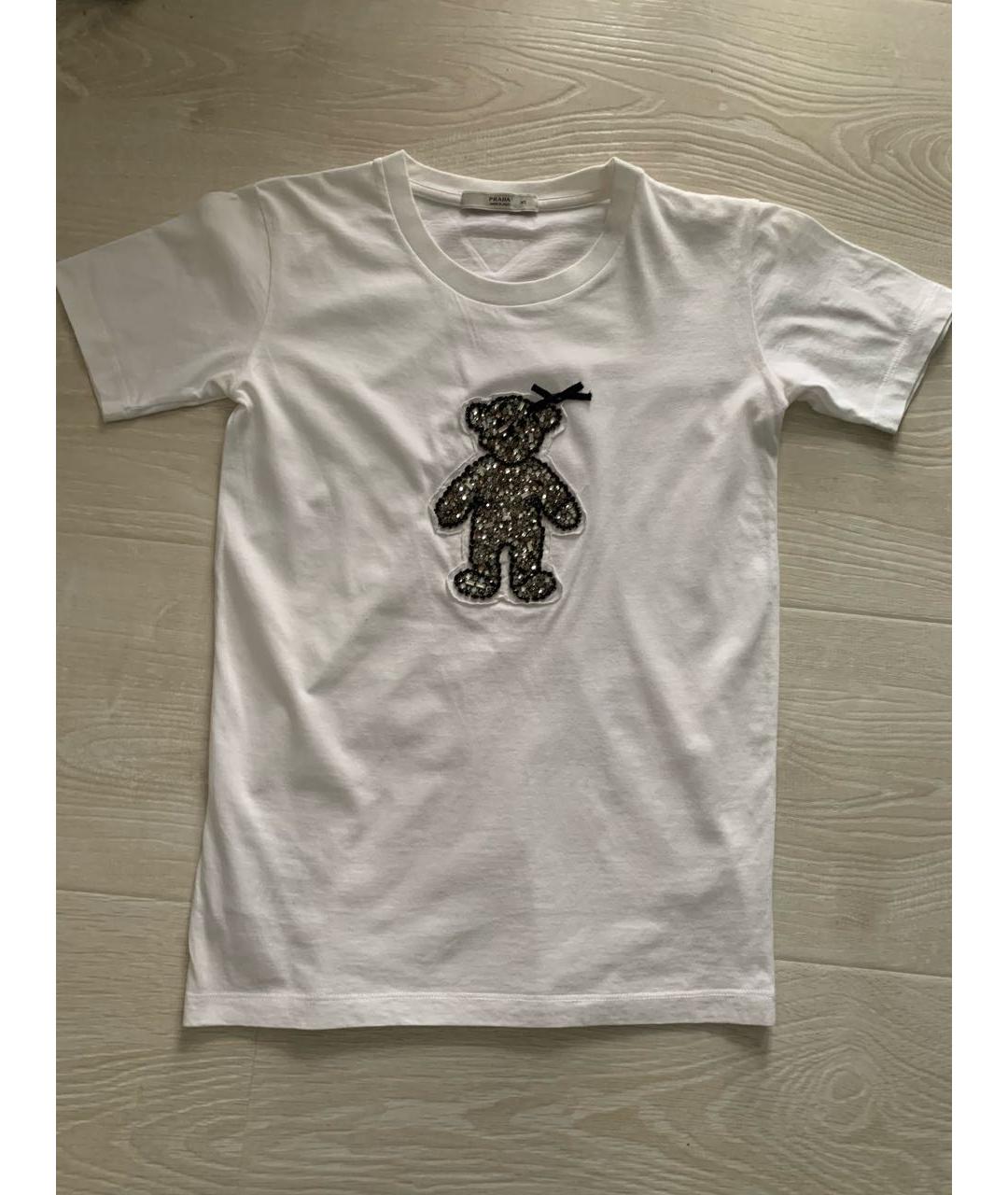 PRADA Белая хлопковая футболка, фото 7