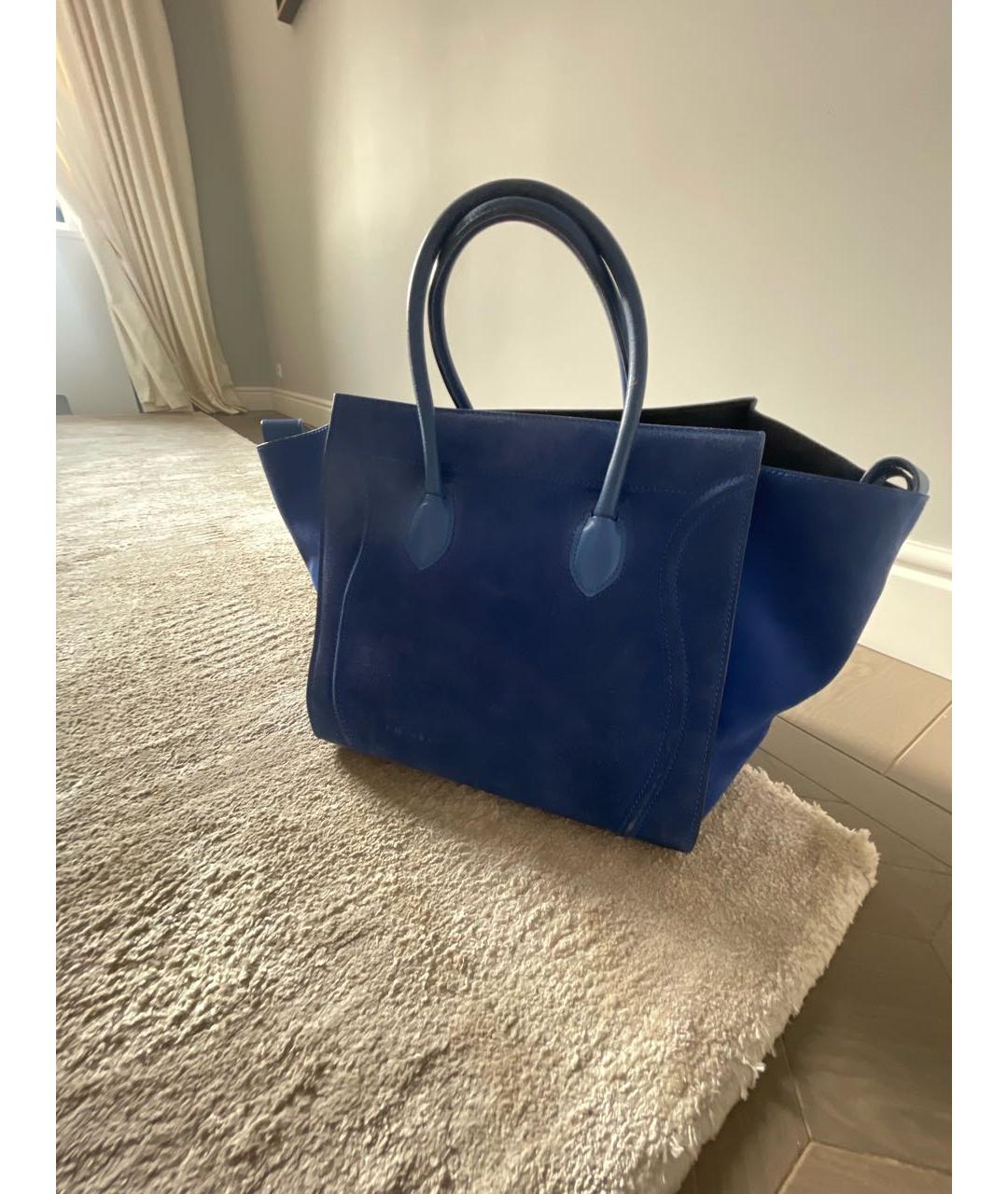 CELINE Синяя замшевая сумка тоут, фото 3