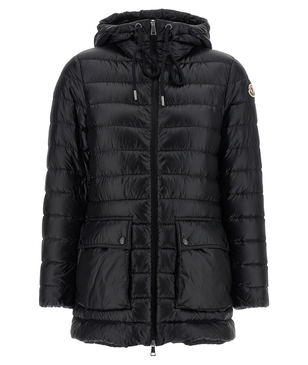 MONCLER Черный полиамидовый пуховик, фото 1