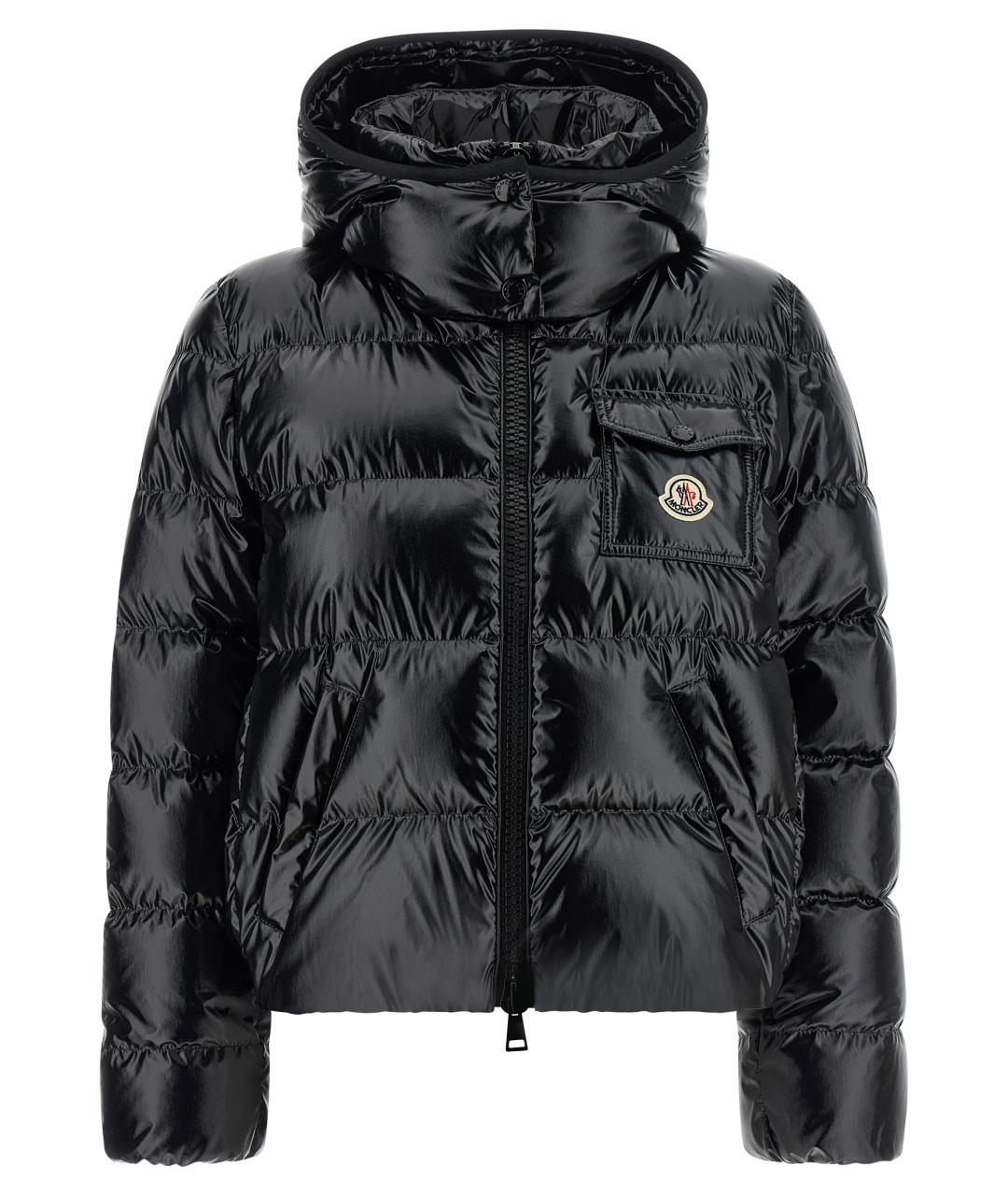 MONCLER Черный полиамидовый пуховик, фото 1