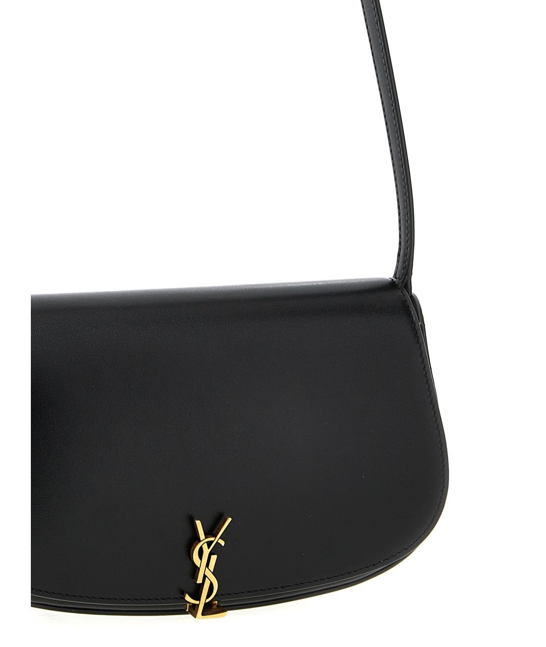 SAINT LAURENT Черная кожаная сумка через плечо, фото 3