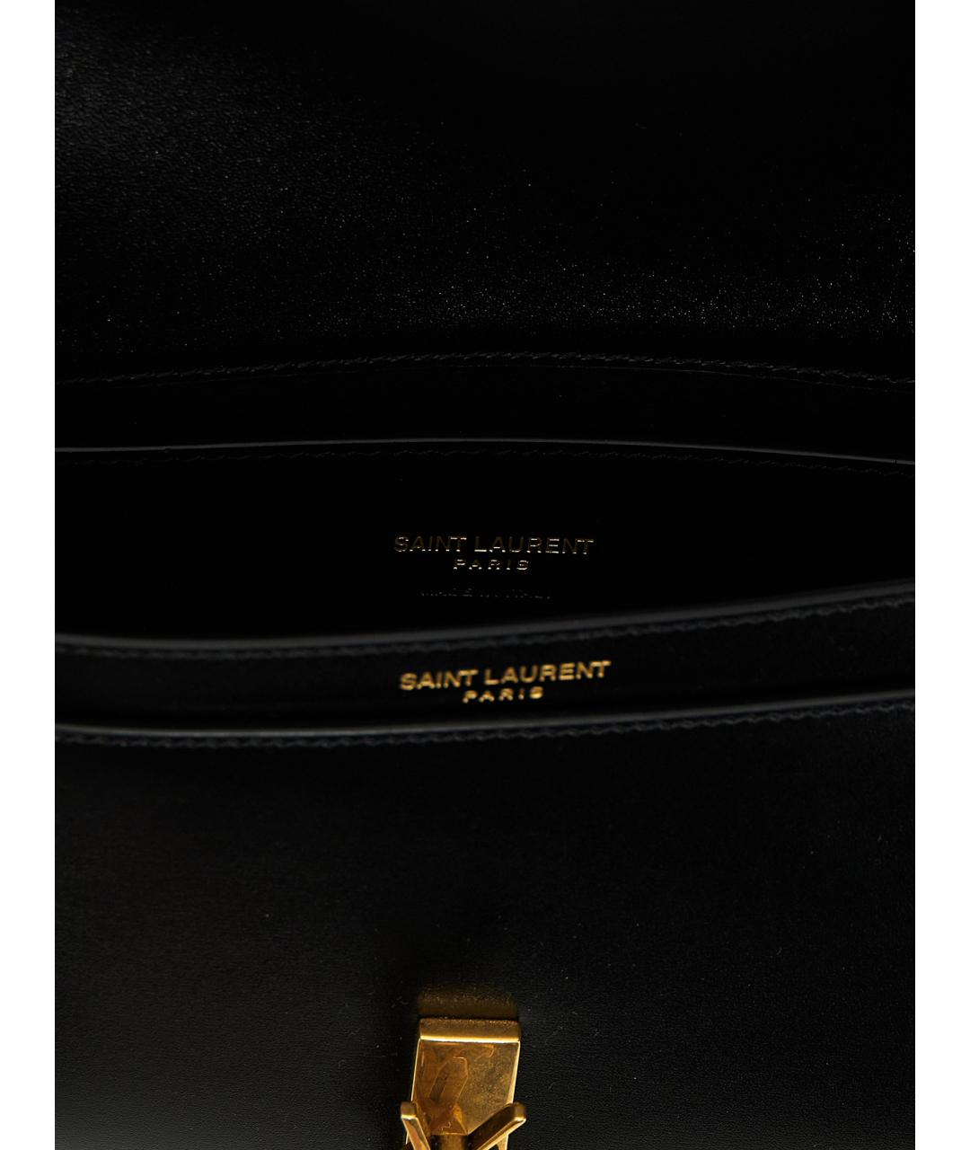 SAINT LAURENT Черная кожаная сумка через плечо, фото 4