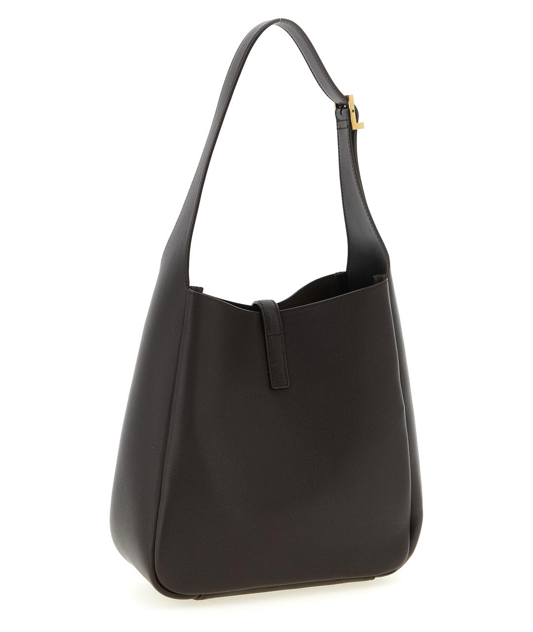 SAINT LAURENT Коричневая кожаная сумка через плечо, фото 2