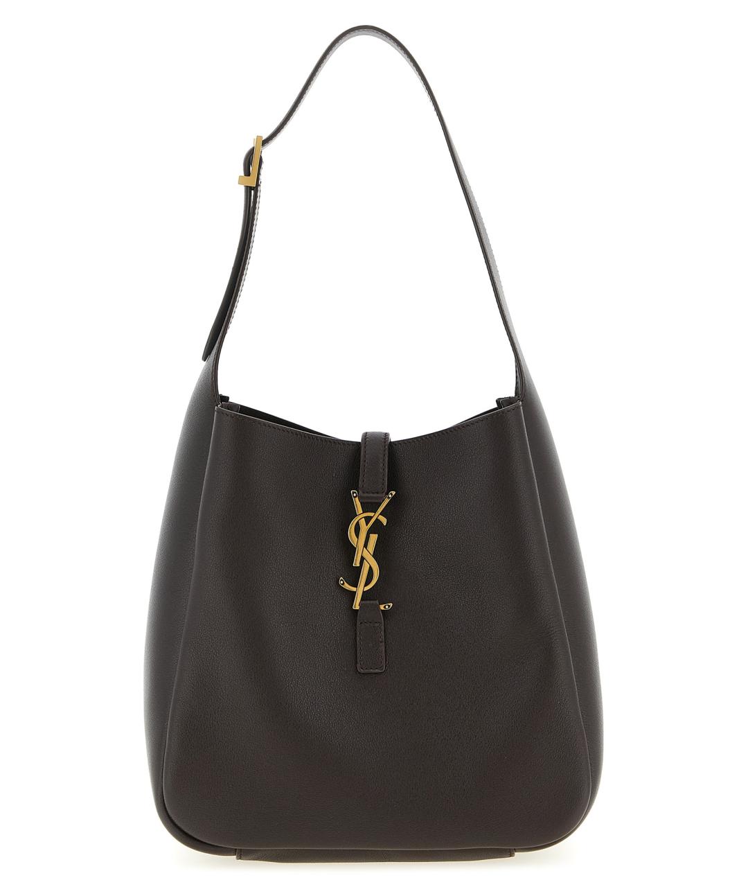 SAINT LAURENT Коричневая кожаная сумка через плечо, фото 1